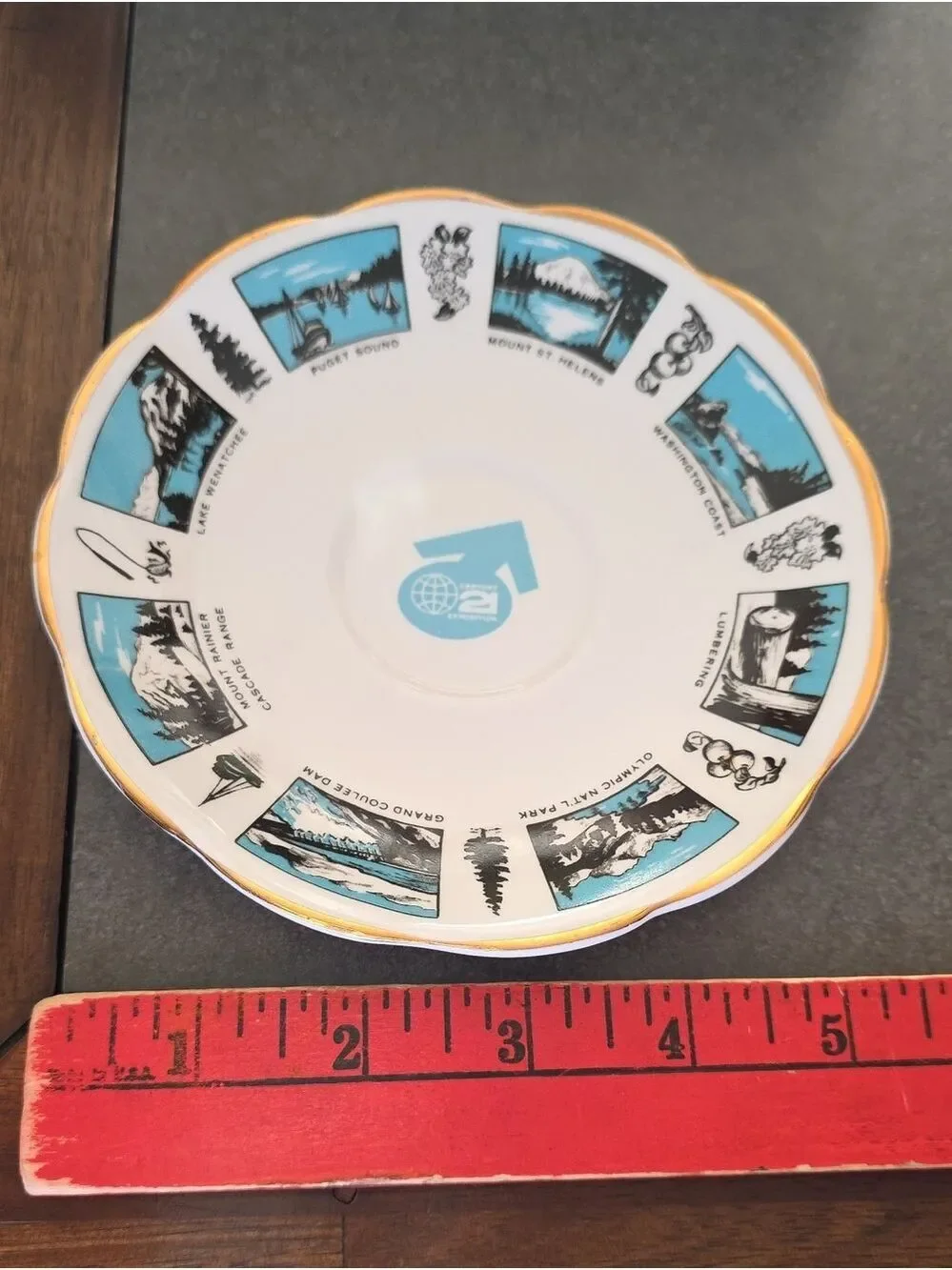Vintage MCM 1962 Royal Talbot Seattle World's Fair Teacup & Saucer Set